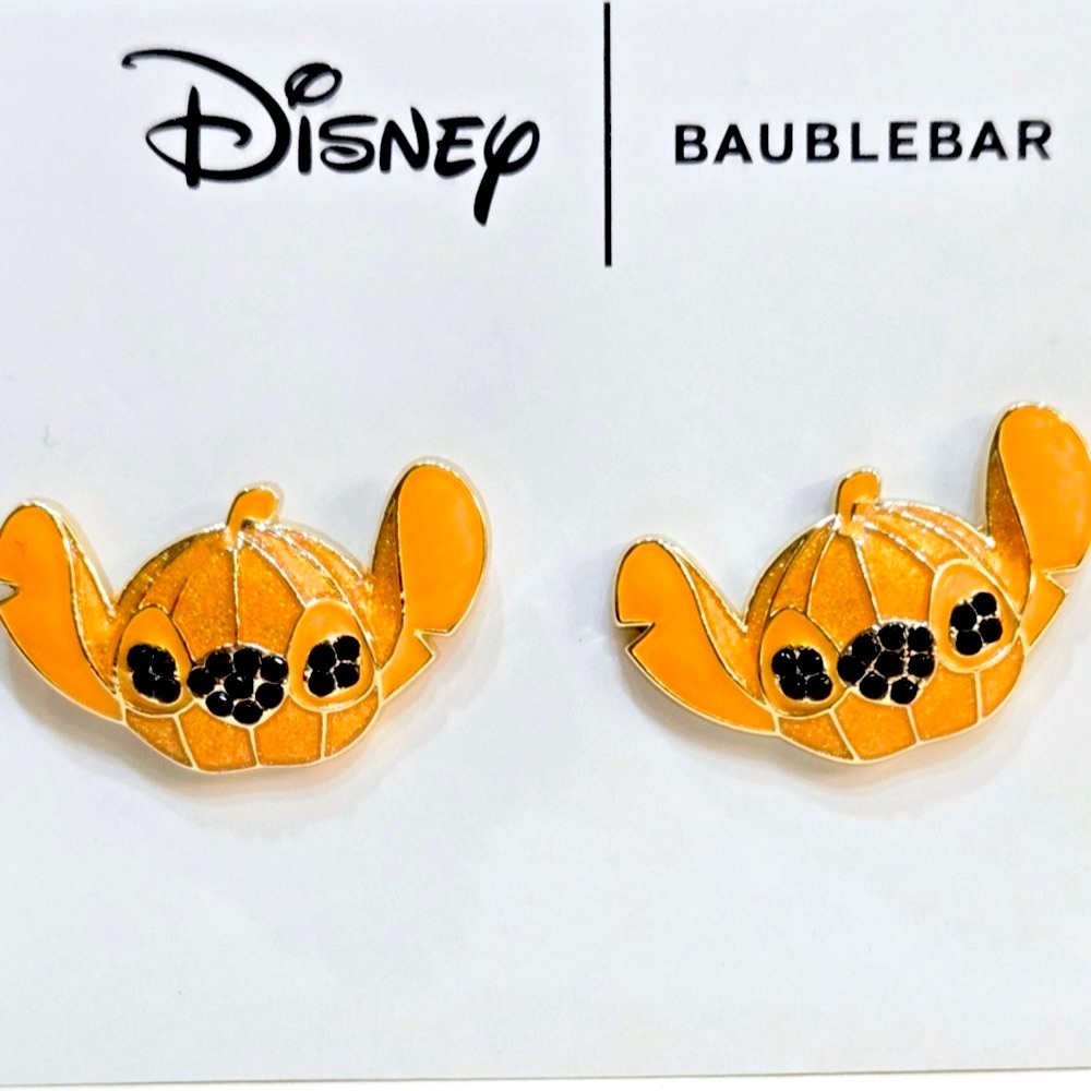 NWT ⚜️🧡⚜️ Disney x Baublebar Halloween Stitch Pumpkin Earrings
